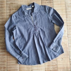 Coldwater Creek denim peasant top PS